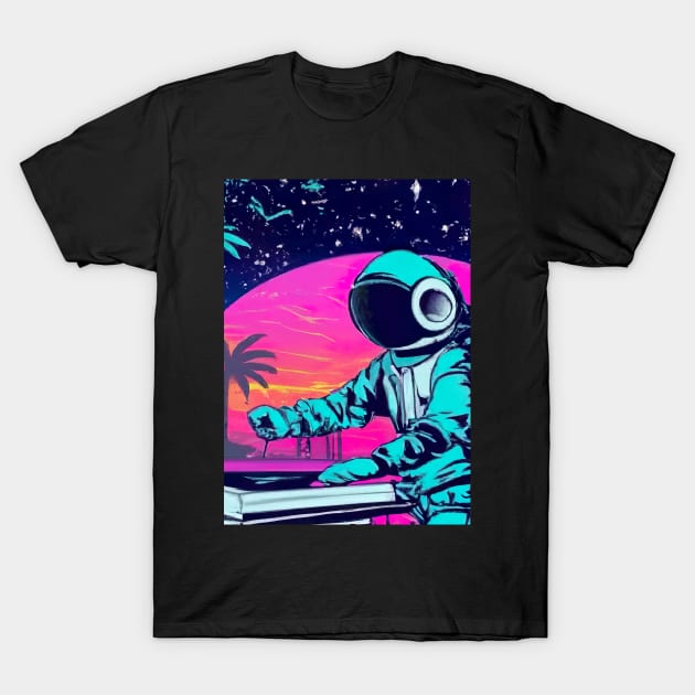 Astronaut DJ In Space T-Shirt by maxcode